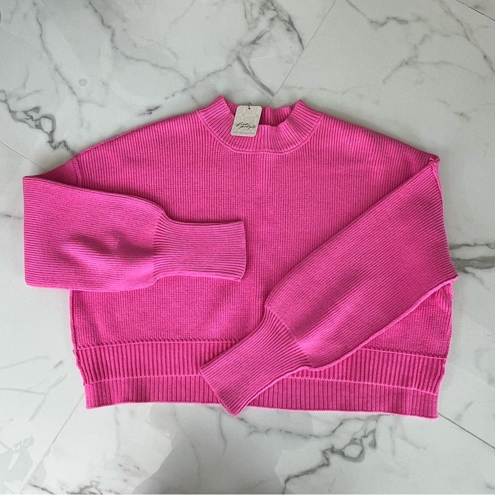 Free People Cropped Sweater - Pink / XS
